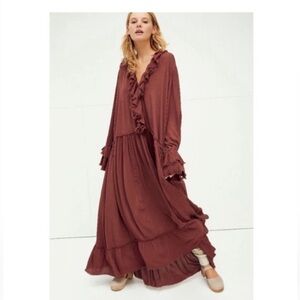 Free People Sweet Darlin Maxi oversized 
Dress Size XS Beautiful!!!